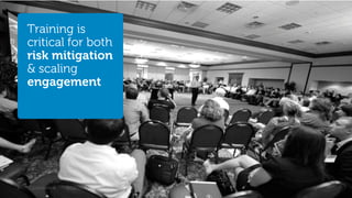 Training is
    critical for both
    risk mitigation
    & scaling
    engagement




3   Confidential   4/16/2013   Glob...