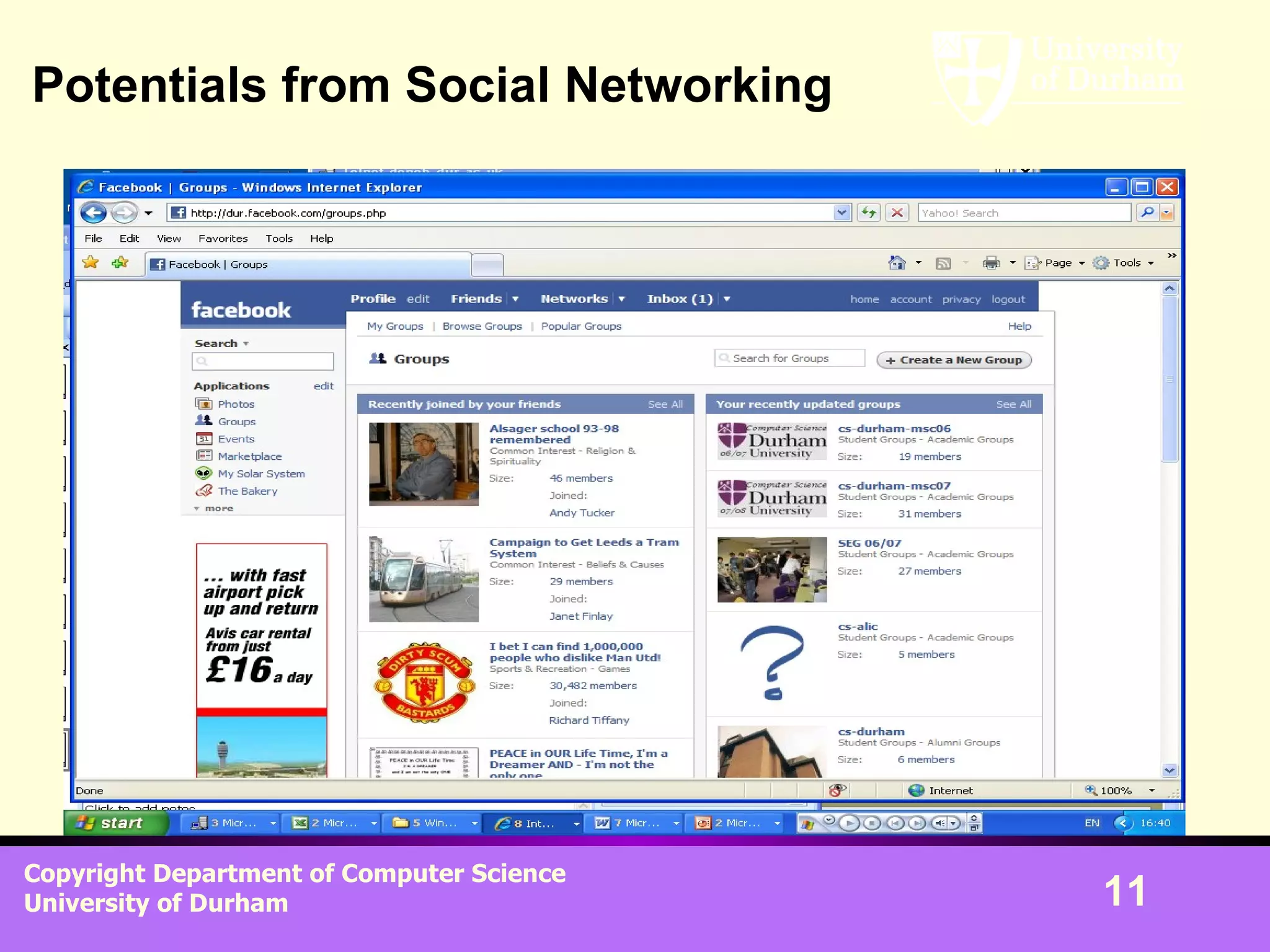 Potentials from Social Networking 