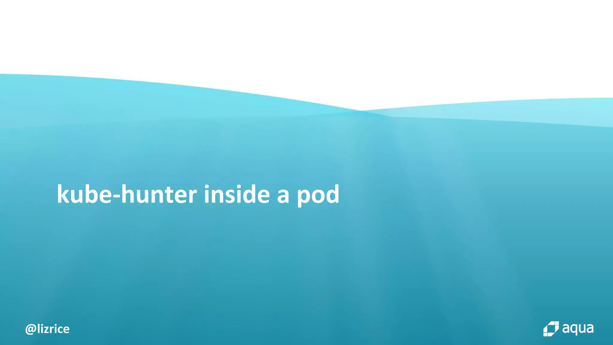 @lizrice
kube-hunter inside a pod
 