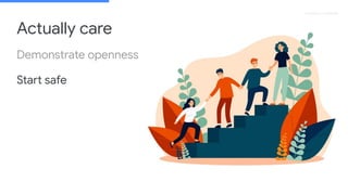 Proprietary + Conﬁdential
Actually care
Demonstrate openness
Start safe
 