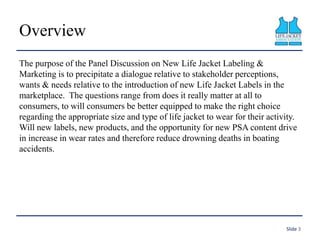 Panel Discussion on New Life Jacket Labeling & Marketing