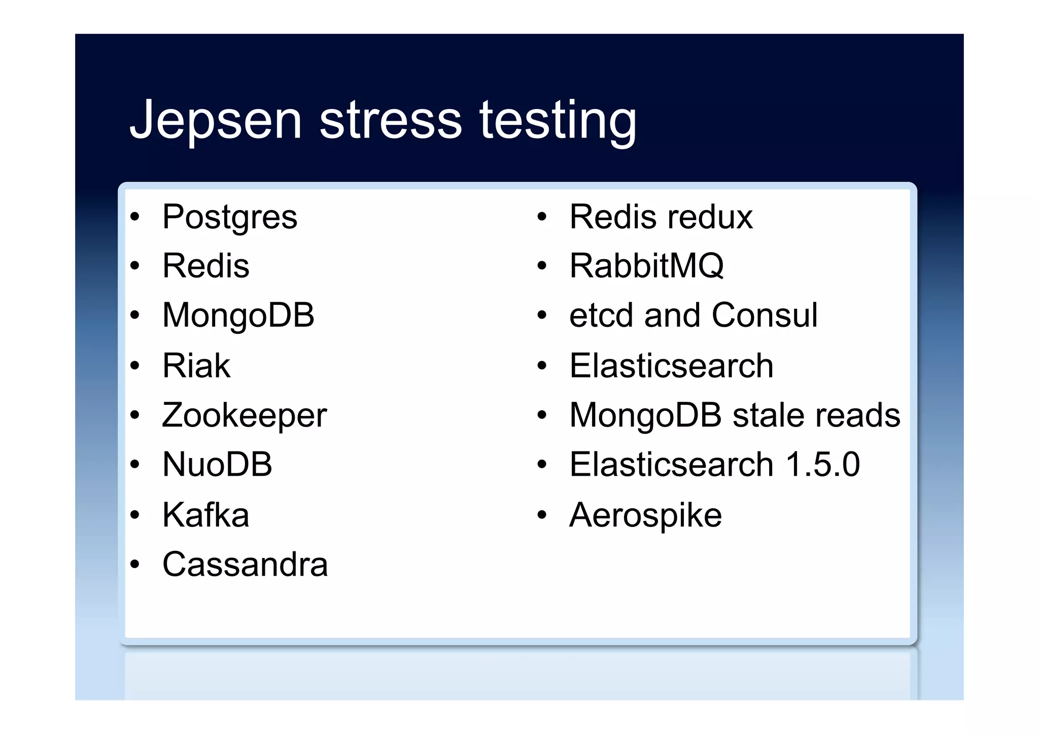 Polyglot persistence with
EclipseLink JPA
•  Java Persistence API (JPA) for access to
NoSQL systems
•  Annotations and XML to identify stored NoSQL
entities
•  An application can use multiple database
systems
•  Single composite Persistence Unit (PU) supports
relational and non-relational data
•  Support for MongoDB and Oracle NoSQL with
other products planned
 