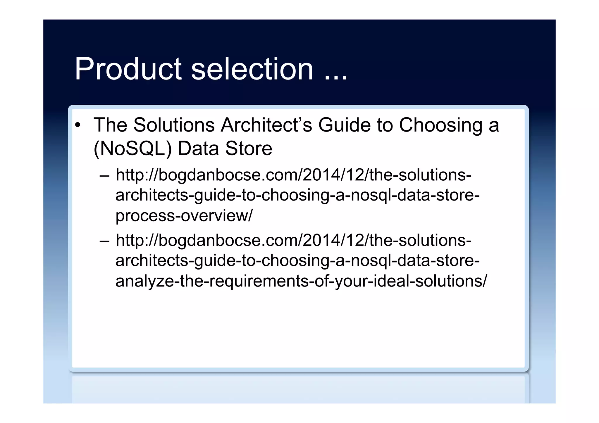 Free training ...
•  MongoDB
–  https://university.mongodb.com/
Andrew Erlichson
Vice President, Education
10gen, Inc.
Dwight Merriman
10gen, Inc.
CERTIFICATE
Dec. 24th, 2012
This is to certify that
Akmal Chaudhri
successfully completed
M101: MongoDB for Developers
a course of study offered by 10gen, The MongoDB Company
Authenticity of this certificate can be verified at https://education.10gen.com/downloads/certificates/1e73378509f046f28cbcb2212f3d7cff/Certificate.pdf
Andrew Erlichson
Vice President, Education
10gen, Inc.
Dwight Merriman
10gen, Inc.
CERTIFICATE
Dec. 24th, 2012
This is to certify that
Akmal Chaudhri
successfully completed
M102: MongoDB for DBAs
a course of study offered by 10gen, The MongoDB Company
Authenticity of this certificate can be verified at https://education.10gen.com/downloads/certificates/c0e418e393e247eb818d82d0472549f4/Certificate.pdf
 
