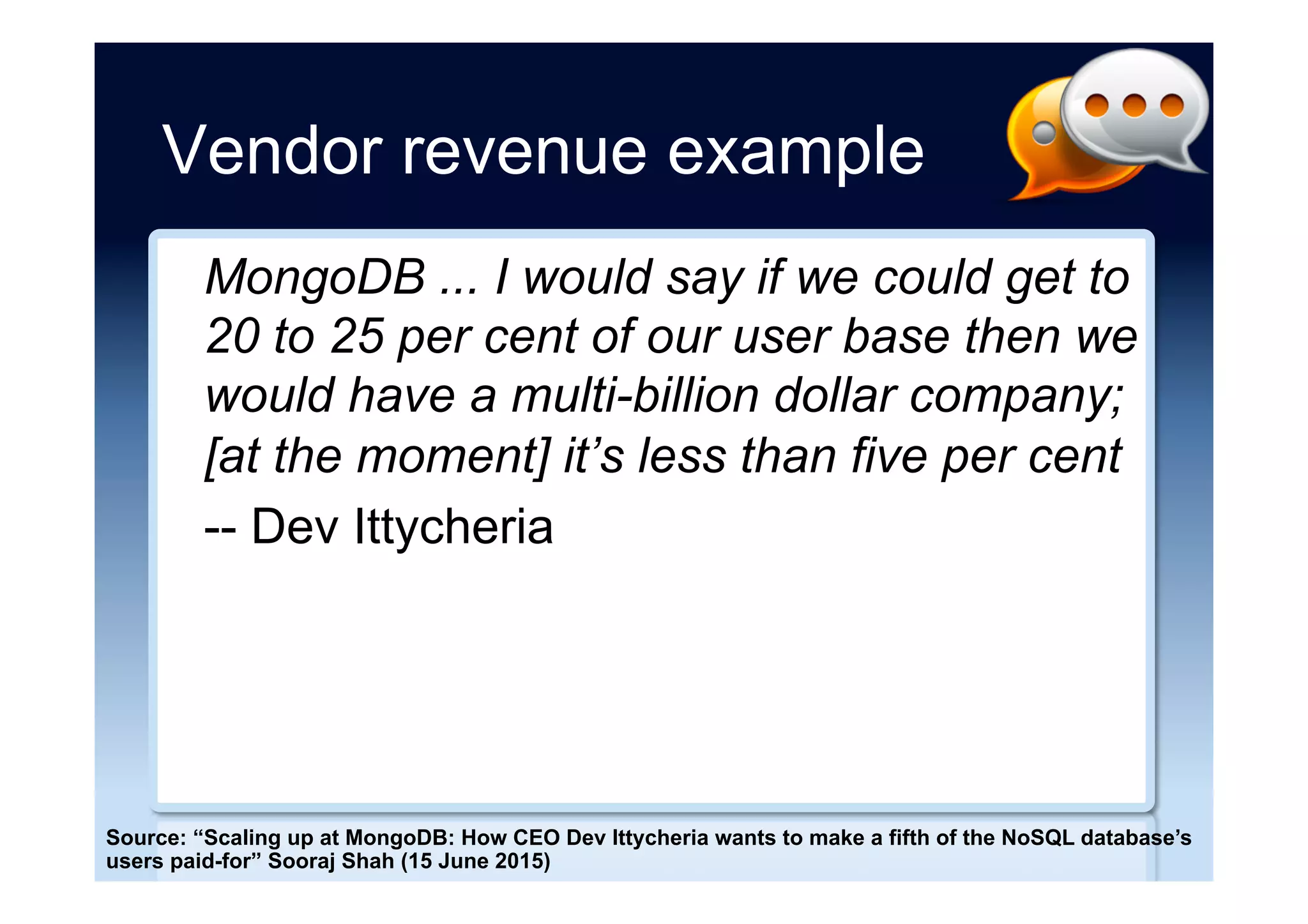 Source: “NoSQL by the numbers” Matt Aslett (23 July 2015)
 