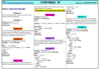 Solution Algorithmique Cours d'algorithmique | PDF