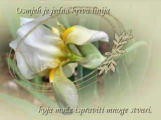 Osmjeh je jedna kriva linija koja može ispraviti mnoge stvari. 