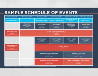 SCHEDULE – MONDAY
WISCONSIN
NIGHT
Honoring U.S. House Republican
Leadership & the House Republican
Conference and state-level Republican
leadership nationwide
The Band Perry