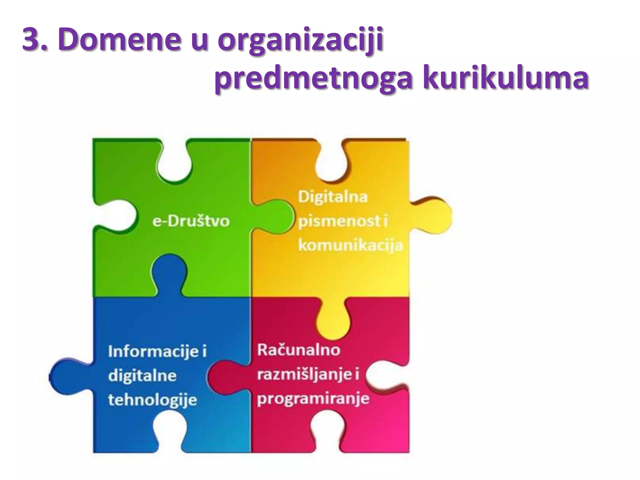 3. Domene u organizaciji
predmetnoga kurikuluma
 