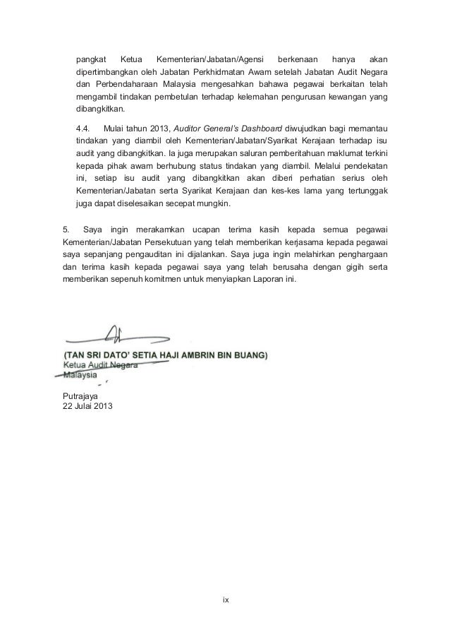 Laporan Ketua Audit Negara Penyata Pengurusan Kewangan