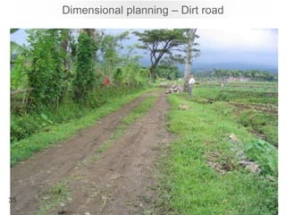Dimensional planning – Dirt road<br />35<br />