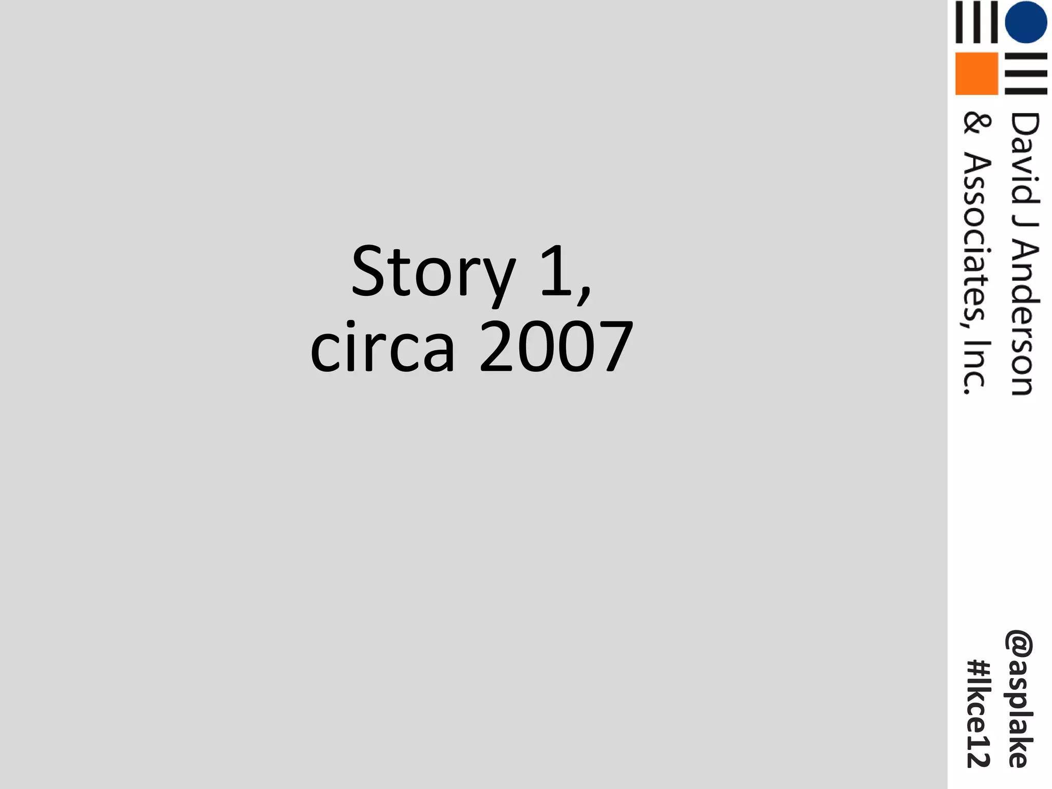 Story 1,
circa 2007




             @asplake
              #lkce12
 