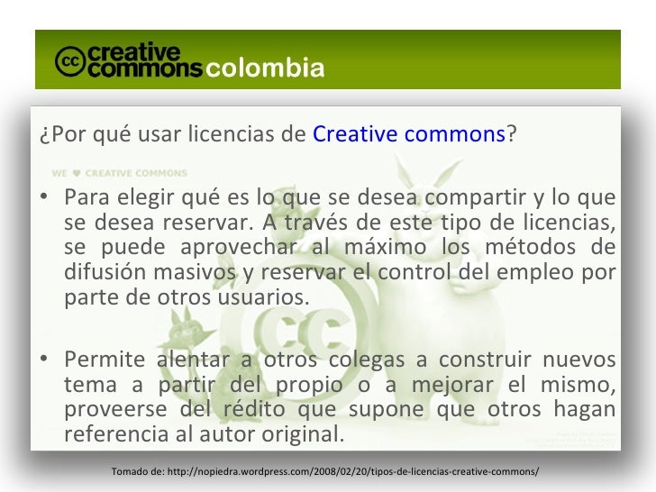 Tipos de licencias creative commons