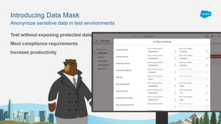 Introducing Data Mask
Anonymize sensitive data in test environments
Test without exposing protected data
Meet compliance requirements
Increase productivity
 