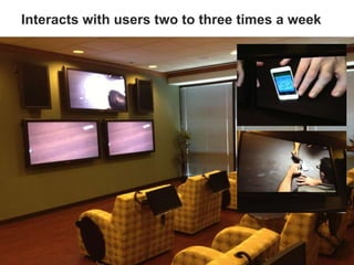Interacts with users two to three times a week
 