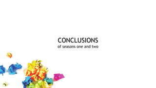 CONCLUSIONS
of seasons one and two
 