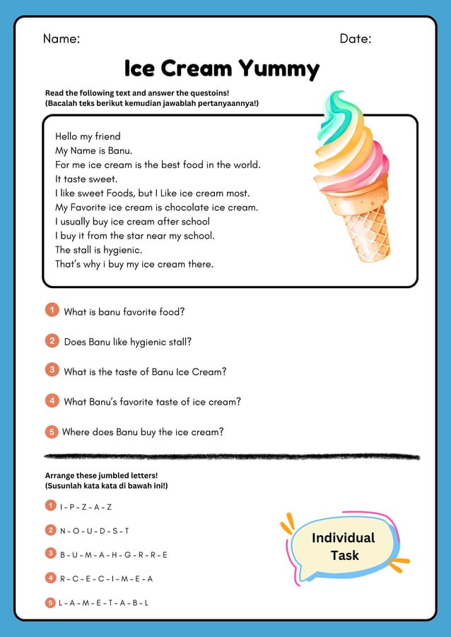 LKPD ENGLISH BAB 1 kelas 5 semester 1 (FOOD QUANTIFIER) | PDF | Food ...