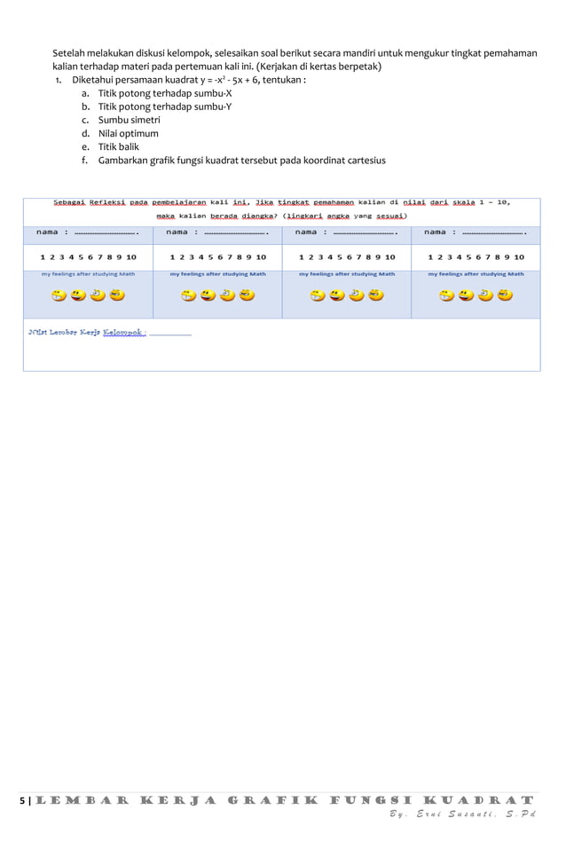 LKPD Fungsi Kuadrat | PDF