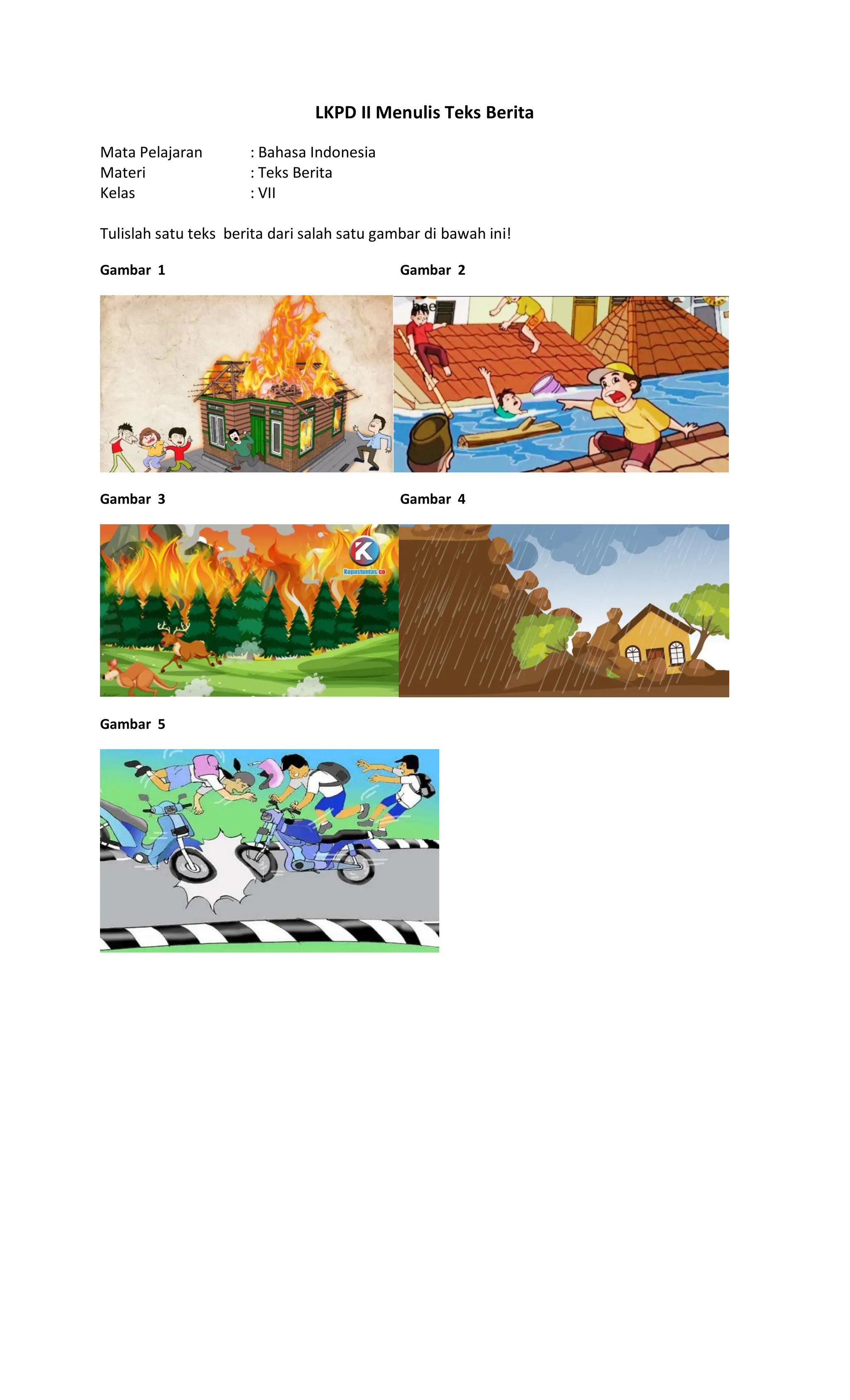 LKPD II Menulis Teks Berita Kelas 7 Kurikulum Merdeka | PDF