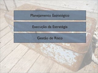 Planejamento Estratégico

 Execução da Estratégia

    Gestão de Risco
 