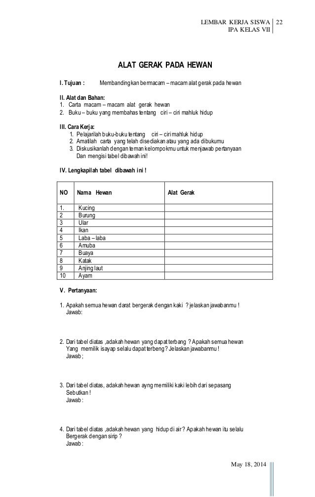 Contoh Lks Ipa Sd