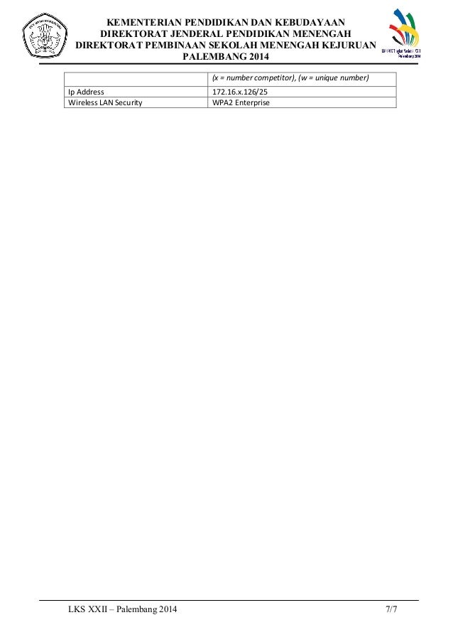Contoh Soal LKS IT Network 2014 Di Palembang Modul 1
