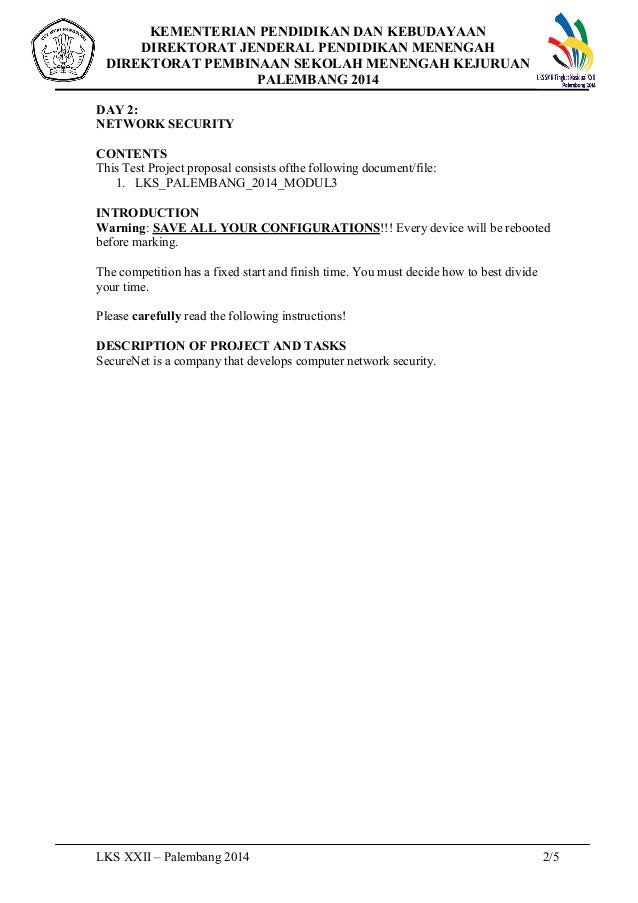 Contoh Soal LKS IT Network 2014 Di Palembang Modul 3