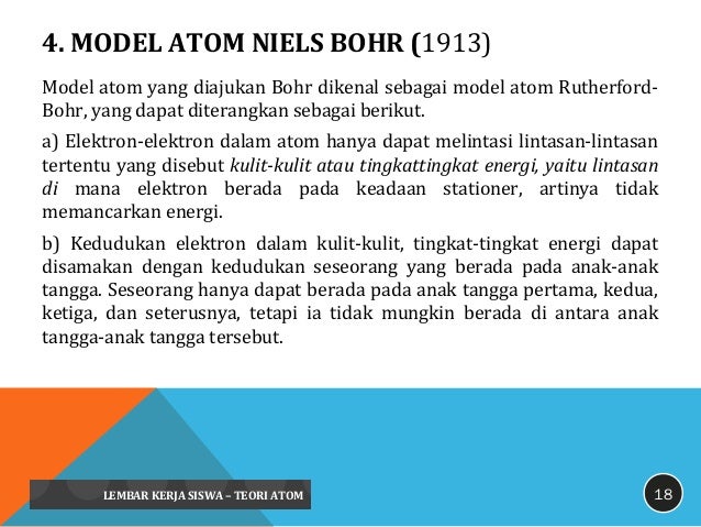 Gagasan pokok dari teori atom niels bohr adalah tentang