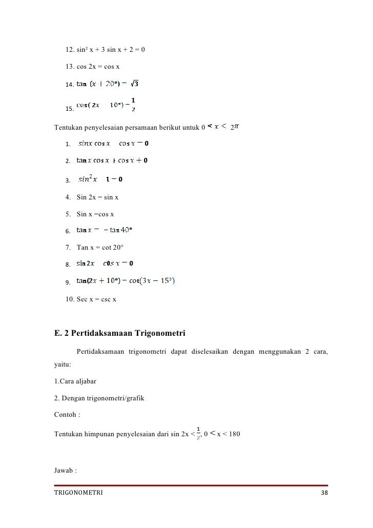Trigonometri "peta konsep dan LKS"