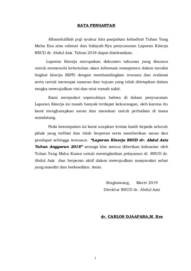 Laporan Kinerja Tahunan Rsud Dr Abdul Aziz Tahun Anggaran 2018