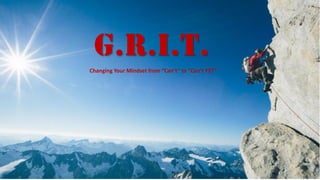 G.R.I.T.
Changing Your Mindset from “Can’t” to “Can’t YET”
 