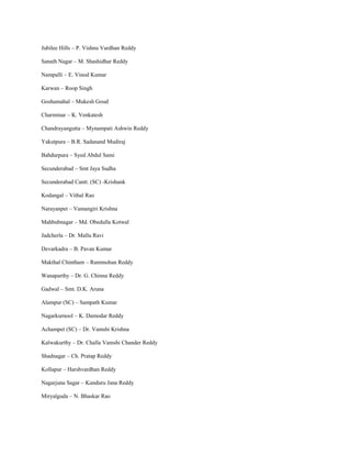TDP & Congress first list of candidates in Telangana | PDF