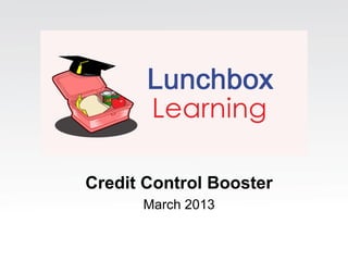 Credit Control Booster
      March 2013
 