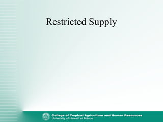 Restricted Supply
 