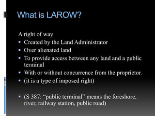 Land Law 1 slides LAROW | PPTX