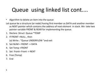 queue implementation using linked list in python |... linked list operations in detail advanced.ppt