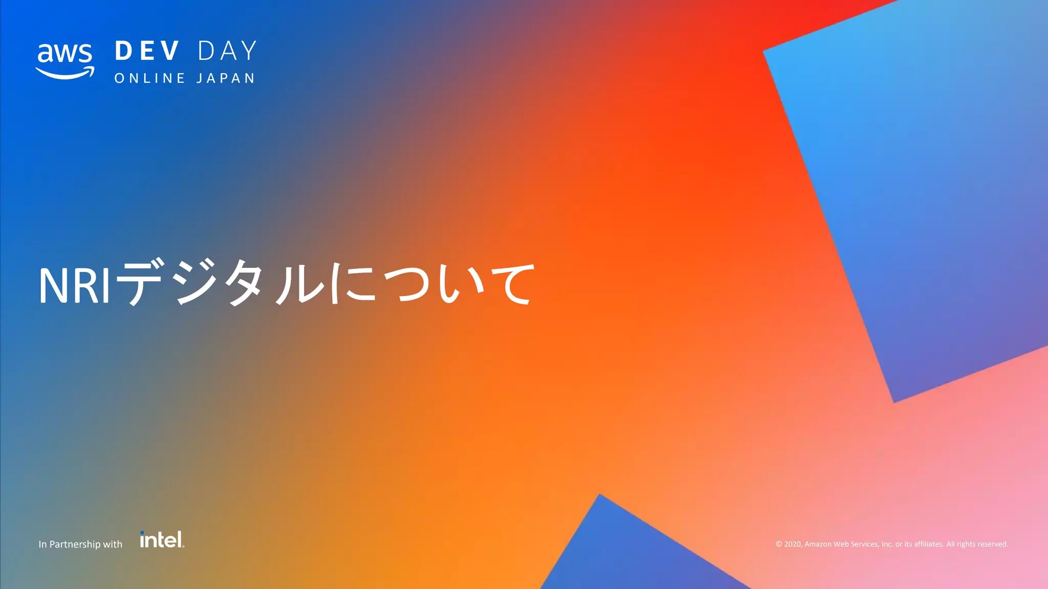 © 2020, Amazon Web Services, Inc. or its affiliates. All rights reserved.In Partnership with
 