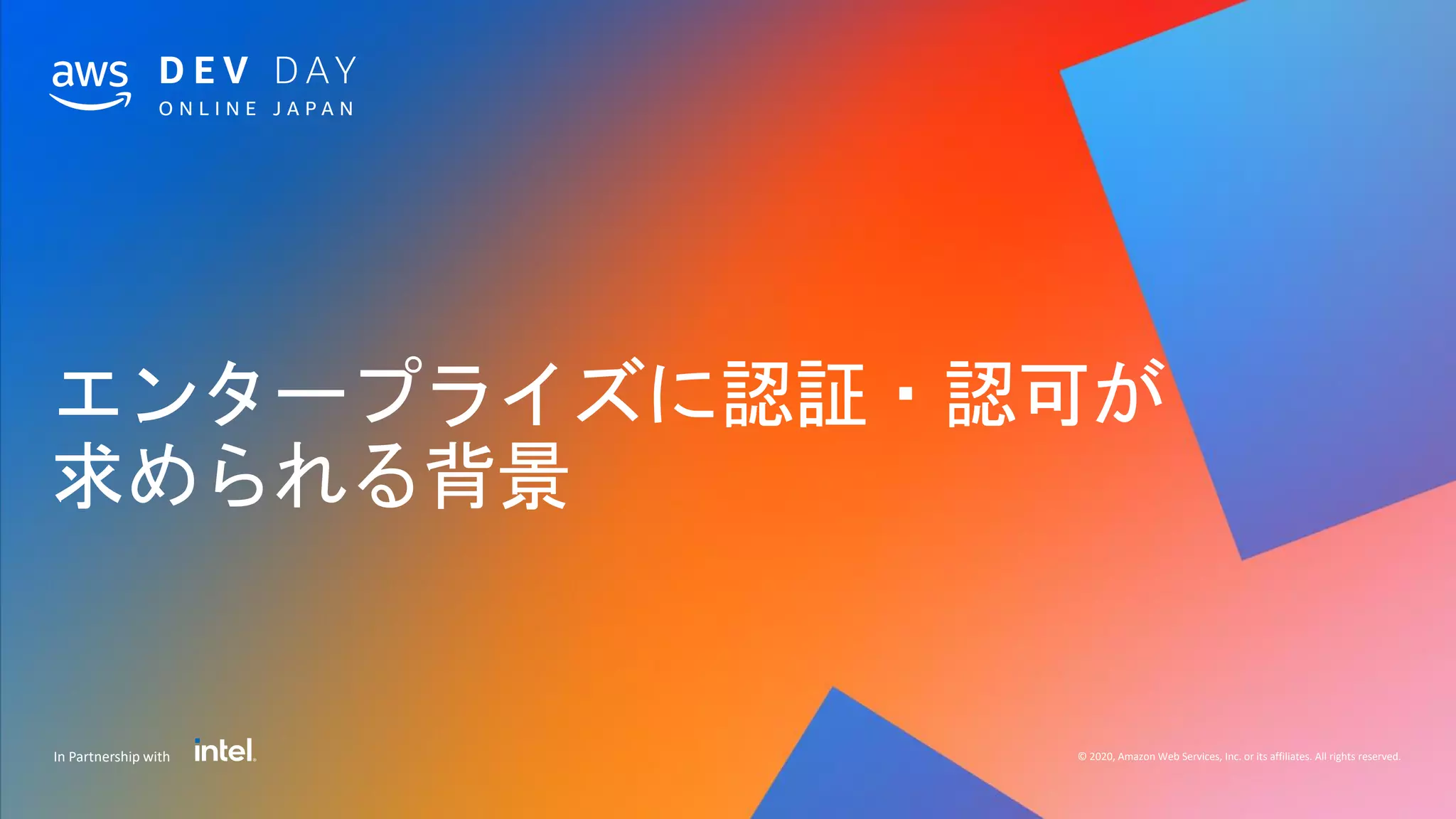 © 2020, Amazon Web Services, Inc. or its affiliates. All rights reserved.In Partnership with
 