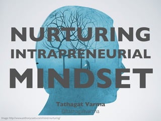 NURTURING
INTRAPRENEURIAL
MINDSET
Tathagat Varma
@tathagatvarma
Image: http://www.anthonycasto.com/mind-nurturing/
 
