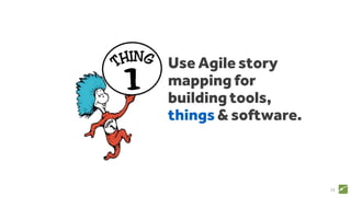Use Agile story
mapping for
building tools,
things & software.
35
 