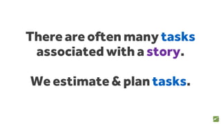 There are often many tasks
associated with a story.
We estimate & plan tasks.
45
 