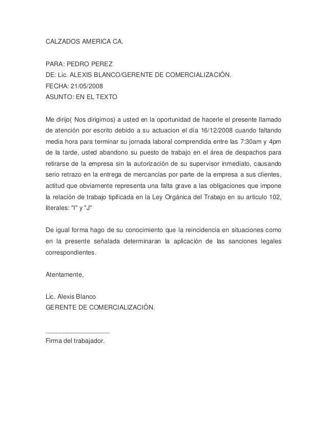 Llamado de atencion