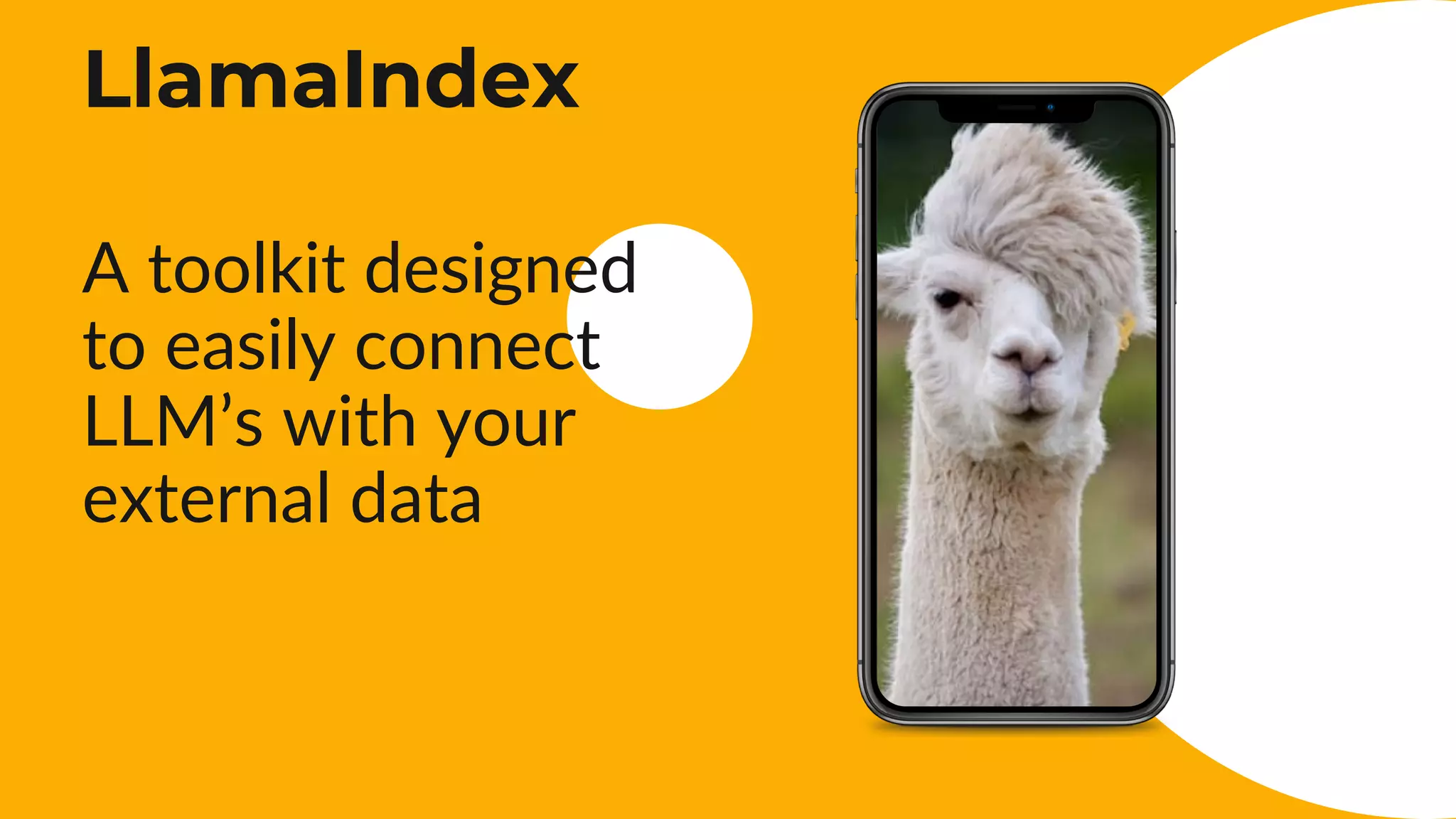 A toolkit designed
to easily connect
LLM’s with your
external data
LlamaIndex
 