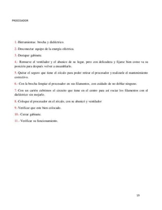 19
PROCESADOR
 