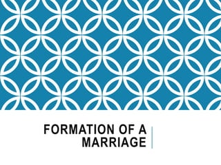 FORMATION OF A
MARRIAGE
 