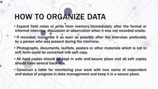 Data Management in Legal Research: Data Organisation and Analysis | PPTX