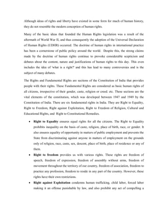 LLB LAW NOTES ON LAW OF HUMAN RIGHTS | PDF