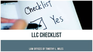 LLC Checklist