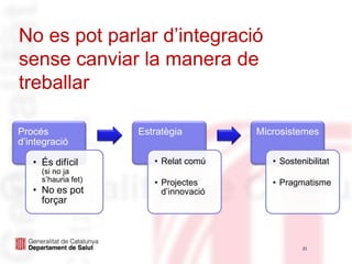 21No es pot parlar d’integració sense canviar la manera de treballar