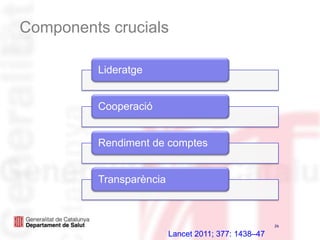 Components crucials26Lancet 2011; 377: 1438–47