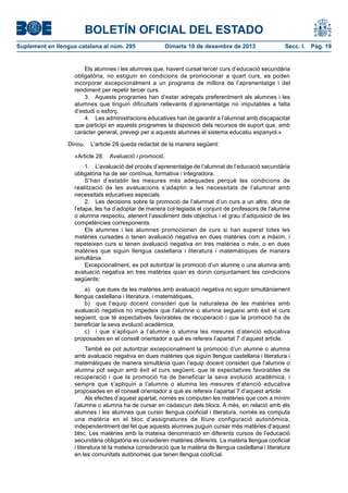 BOLETÍN OFICIAL DEL ESTADO 
Suplement en llengua catalana al núm. 295 Dimarts 10 de desembre de 2013 Secc. I. Pàg. 19 
Els...
